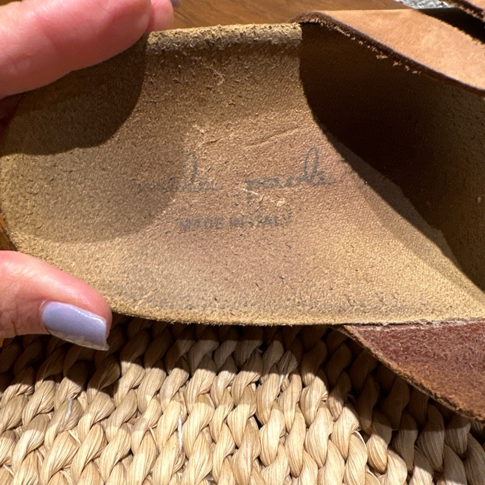 Brown Leather Sandals with Buckle 7.5 - Picture 5 of 7